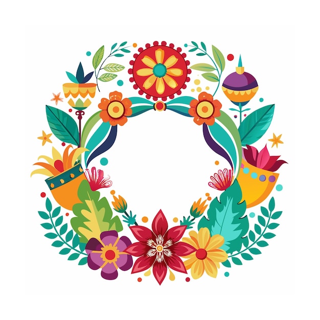 Vector beautiful ornate floral frame border vector illustration