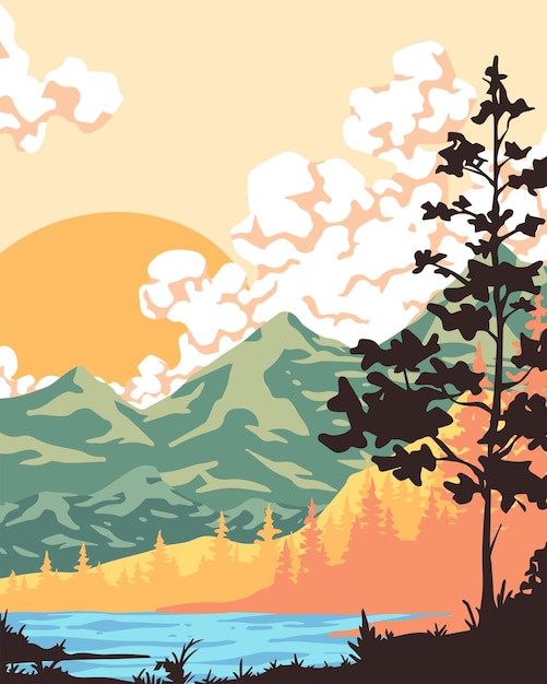 beautiful outdoor illustration full vector