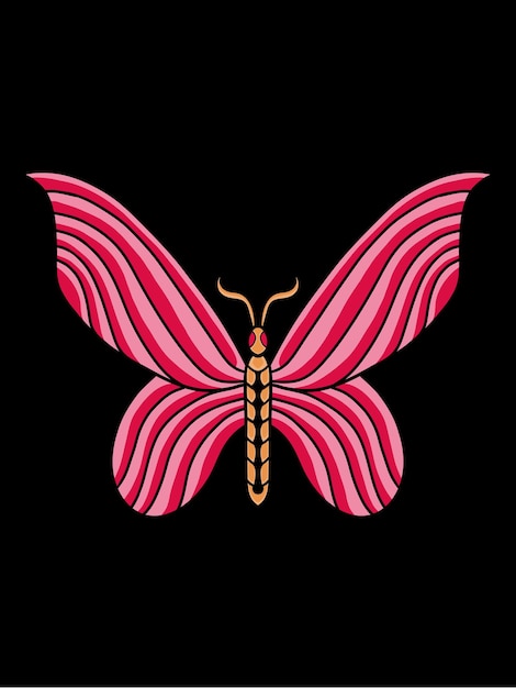 Beautiful pink beautiful butterfly design vector premium