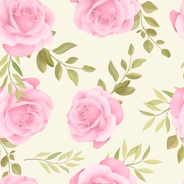 Beautiful pink flower seamless pattern