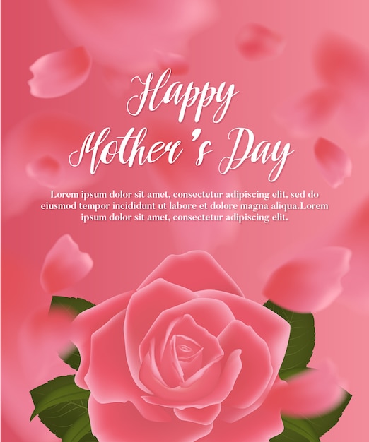 Beautiful Pink Rose Mother's Day Card