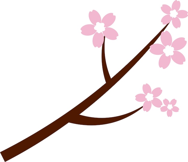 Beautiful pink Sakura Cherry Blossom illustration