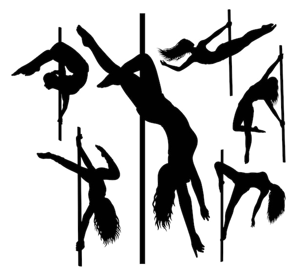 beautiful pole dance silhouette