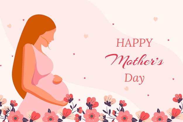 Beautiful pregnant women's happy mothers day