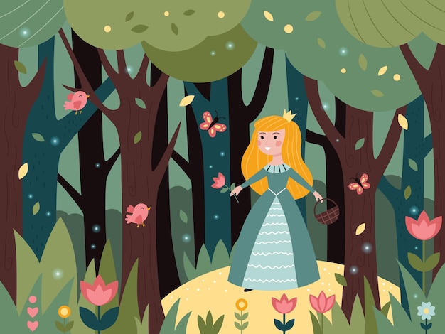 Beautiful princess in a magical forest