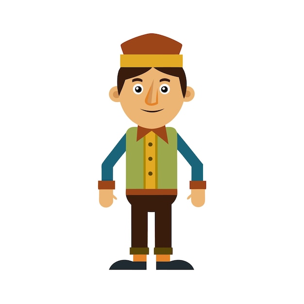 Vector beautiful professional cartoon character design vector illustration