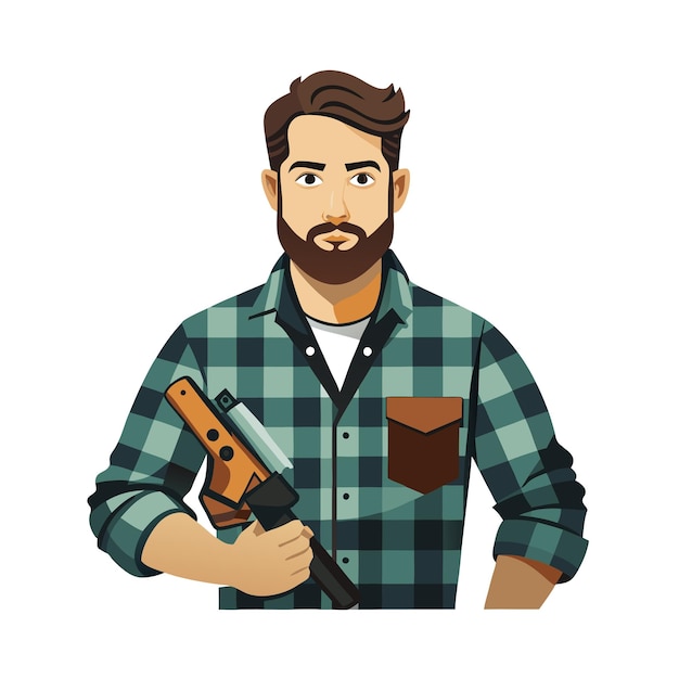 Beautiful Professional Man Character Vector Illustration