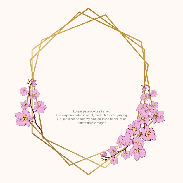 Beautiful purple orchid flower frame