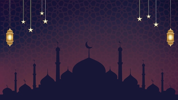 Beautiful Purple Ramadan Promotion Background