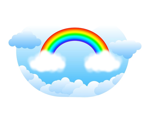 Beautiful rainbow Beautiful meteorological phenom Vector illustration