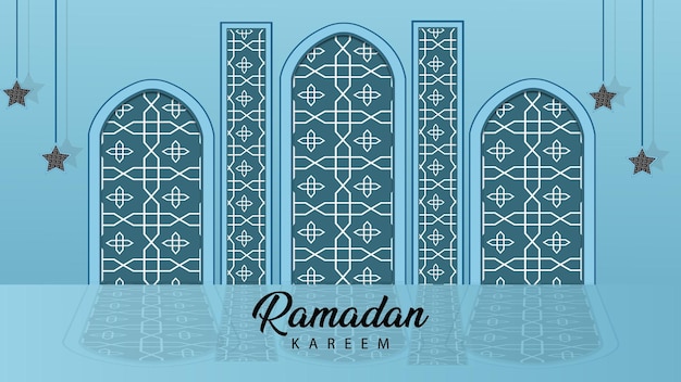 Beautiful Ramadan kareem background with pattern vector graphics design