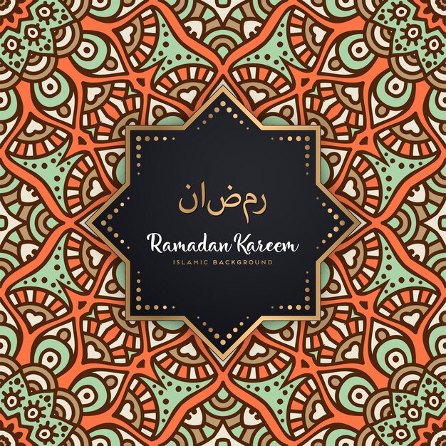 Beautiful ramadan kareem seamless pattern mandala background