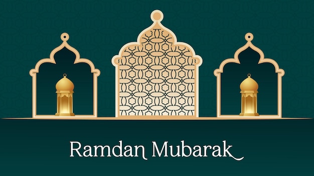 Beautiful Ramadan mubarak background with pattern vector graphics design