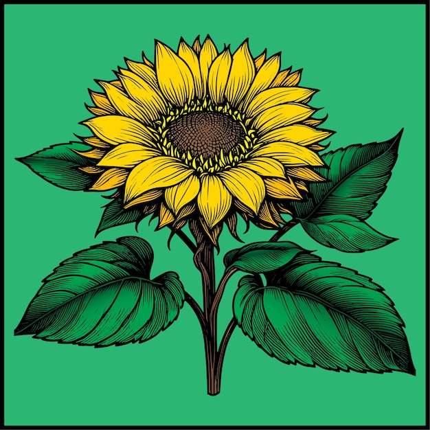 Beautiful Realistic Sunflower Vector