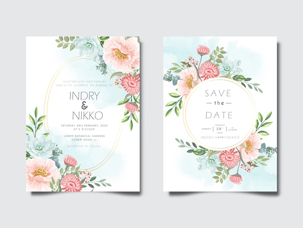 Beautiful and romantic  floral wedding invitation card