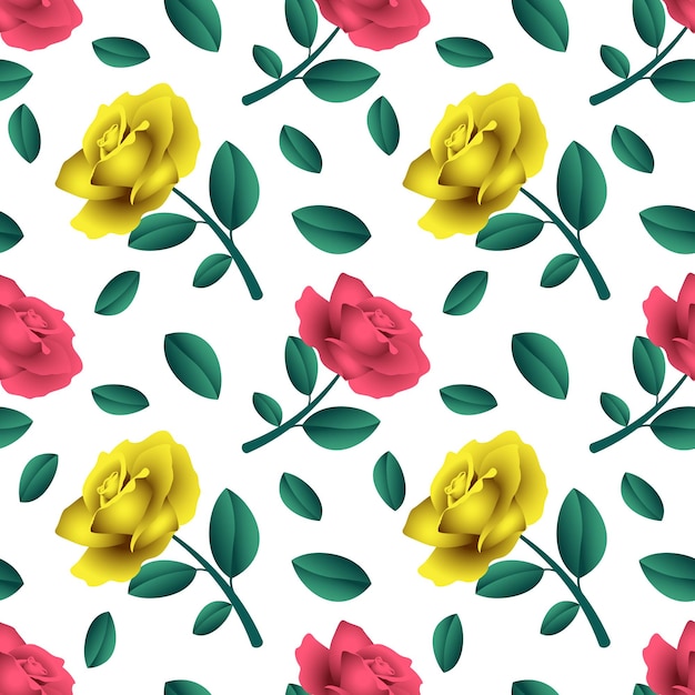 Beautiful rose flower seamless pattern design vector graphic