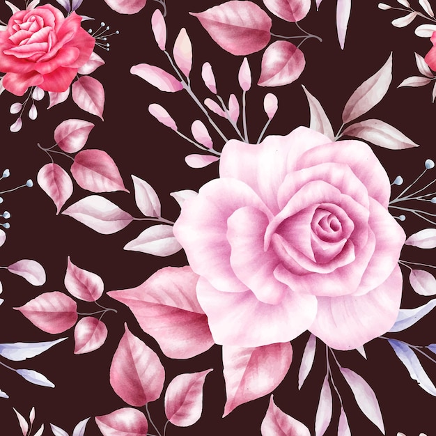 Beautiful rose flower seamless pattern