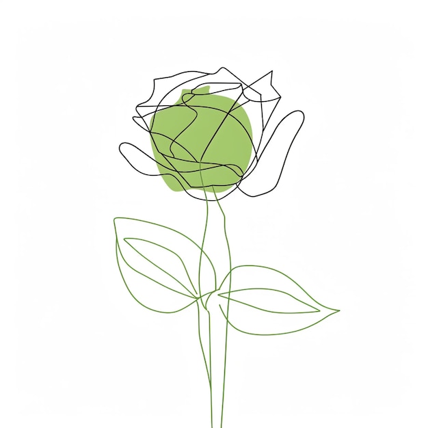 beautiful rose line art sketch minimalist