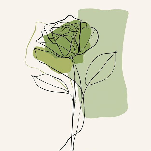 beautiful rose line art sketch minimalist