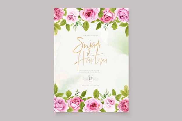 beautiful roses invitation card template