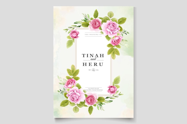 beautiful roses invitation card template