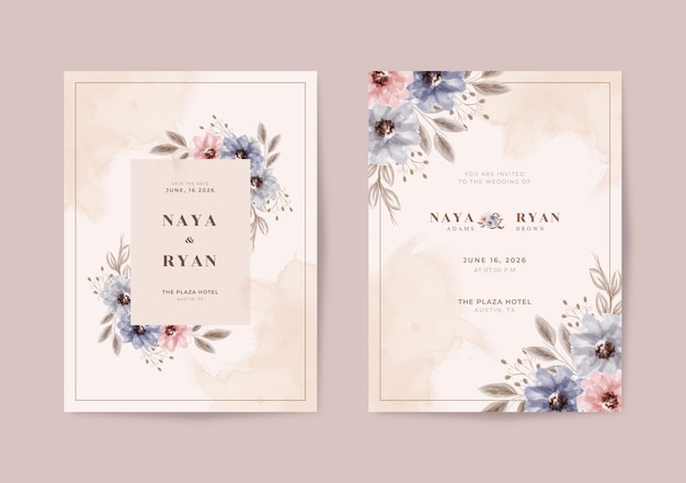 Beautiful rustic wedding card template