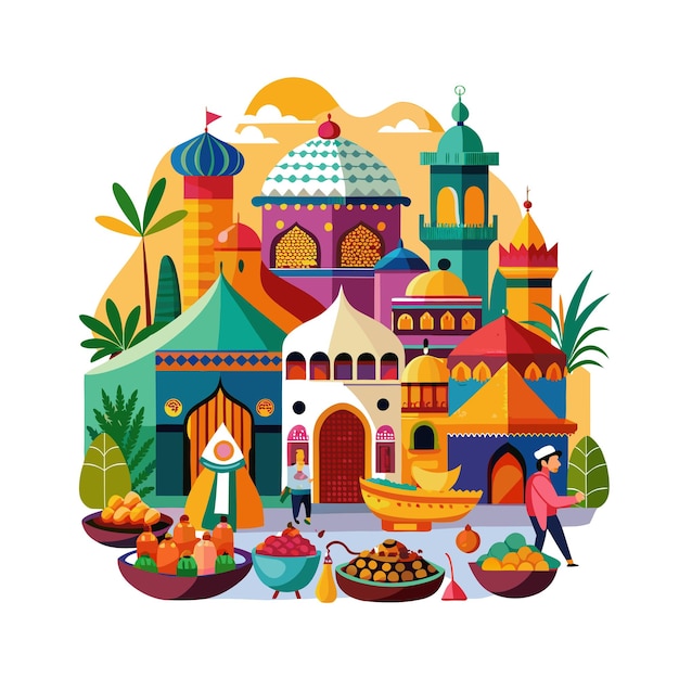 Vector beautiful scenery vector illustration concepts inspired from popular places on earth