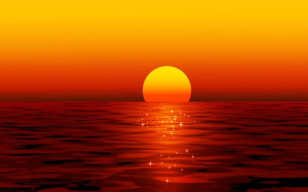 Beautiful sea sunset horizon landscape