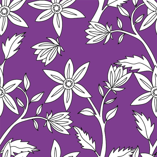 Beautiful seamless pattern with hand drawn flowers Stock illustration