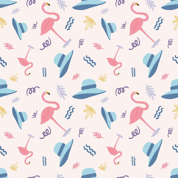 Beautiful seamless pattern with icons and design elements cute animals