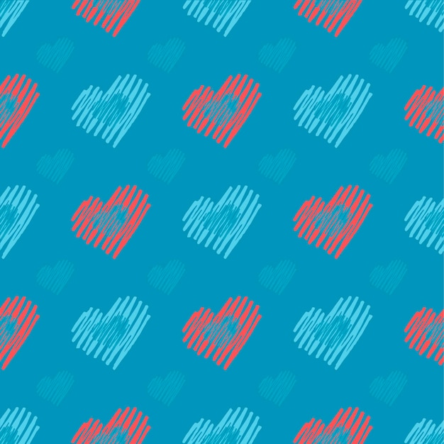 Beautiful seamless romantic background with hearts Pattern Fashion in a vector illustration