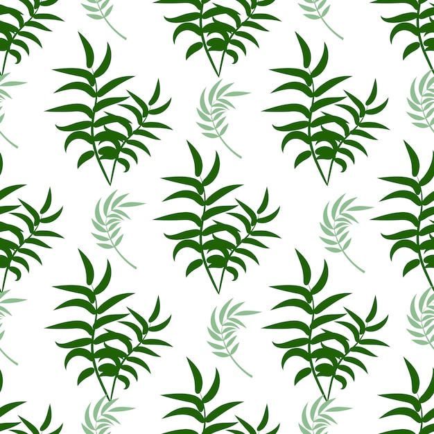 Beautiful seamless vector floral summer pattern with tropical palm leaves.