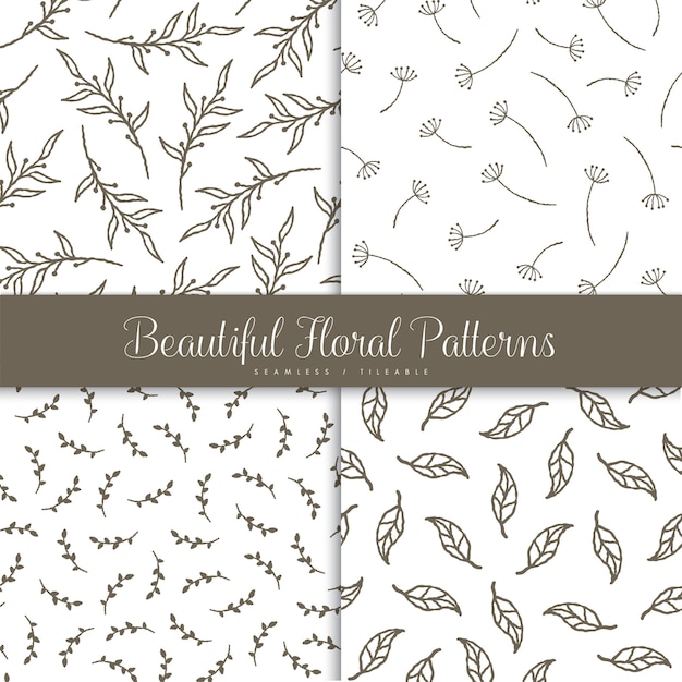 Beautiful set of floral seamless pattern