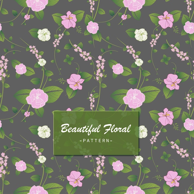 Beautiful shrubs and flora seamless pattern