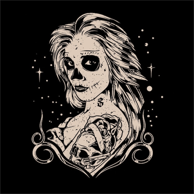 beautiful skull girl