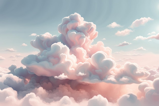 Vector beautiful sky with clouds