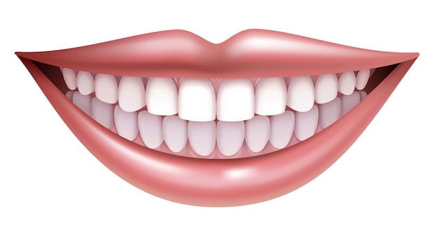 Beautiful smile with white teeth vector illustration perfect smile icon