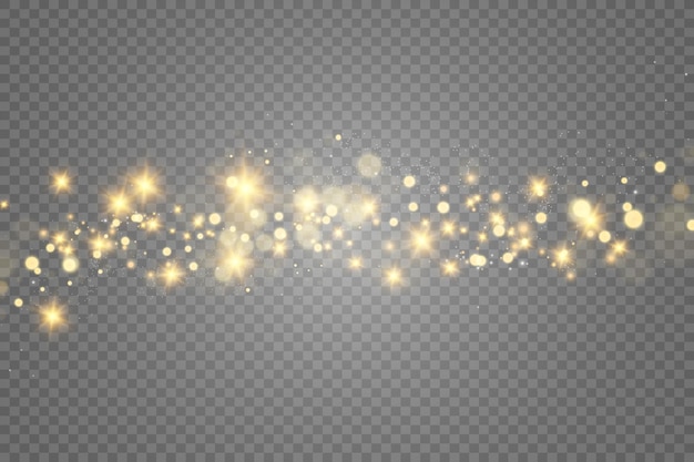 Beautiful sparks shine with special light. Vector sparkles on a transparent background.