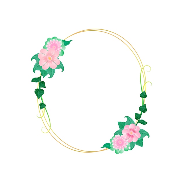 Beautiful spring floral frame design illustration