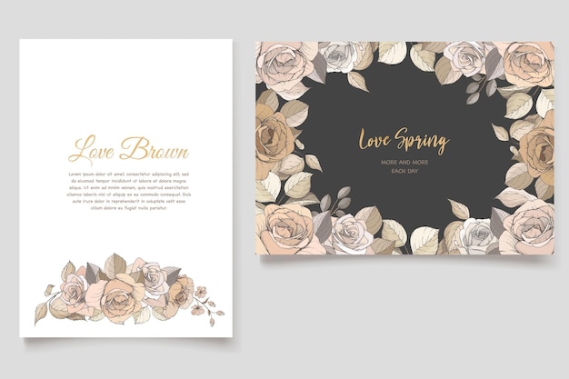 beautiful spring floral invitation card set