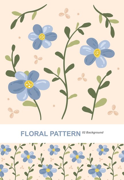 Beautiful Spring Hand Drawn Floral Pattern Design Illustration