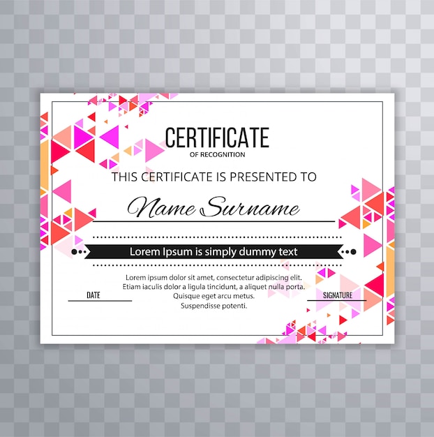 Beautiful stylish colorful certificate background