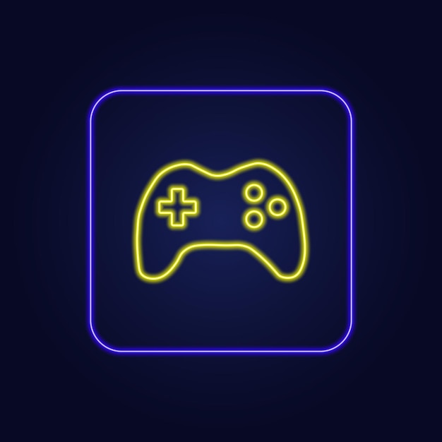 Beautiful stylish colorful neon game console icon  Vector illustration