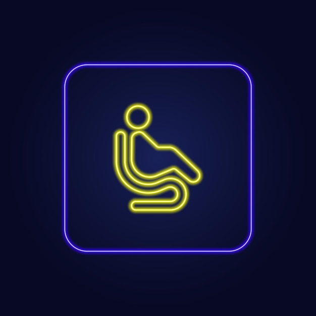 Beautiful stylish colorful neon wheelchair sign icon  Vector illustration