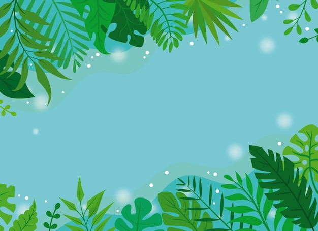 Beautiful summer background with palm leaves