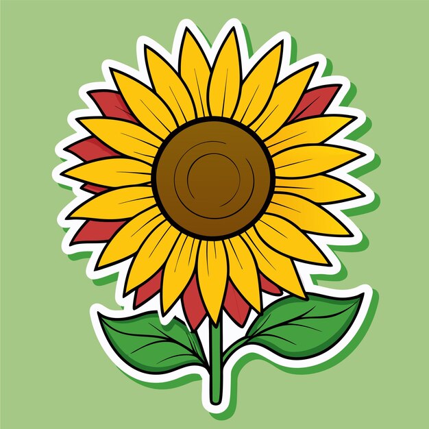 Vector beautiful sun flower sticker