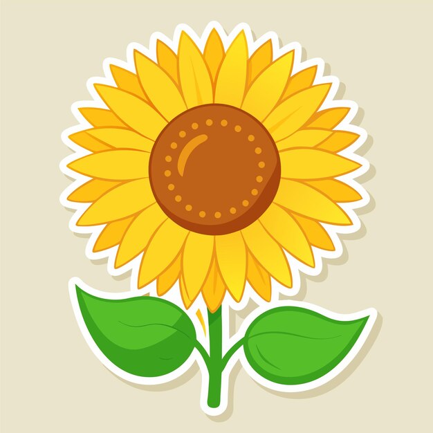 Vector beautiful sun flower sticker