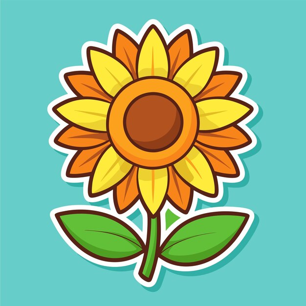 Vector beautiful sun flower sticker