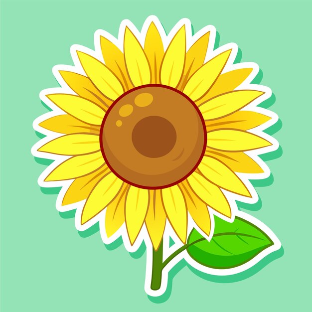 Vector beautiful sun flower sticker