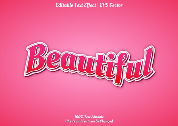 beautiful text effect in pink color